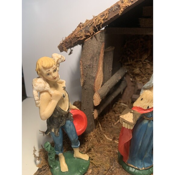 RARE Italy Vintage Nativity SET Hand Painted  Italian Lot of 7 + STABLE - Picture 4 of 16